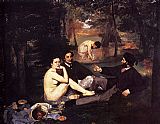 Edouard Manet Canvas Paintings - Dejeuner Sur L'Herbe